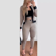 Load image into Gallery viewer, 3 Piece Sets Outfits Vest Tops Streetwear Cardigan Coats Street Hipster Pants Sets Women Skinny Trousers Leggings
