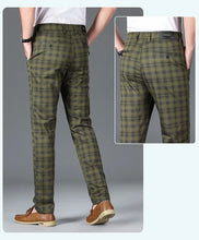 Load image into Gallery viewer, Luxury Brand Men&#39;s Stripe Plaid Casual Pants Men Army Green Four Seasons High Quality Business Trousers Men&#39;s Slim Straight Pant
