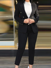 Load image into Gallery viewer, Women Two Pieces Pant Suits, Spring Autumn Loungewear Solid Fashion Matching Sets, 2023 Cardigan Top Pencil Pants Ladies Outfit
