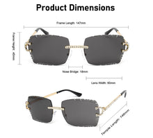 Load image into Gallery viewer, Fashion Rimless Square Sunglasses Vintage Diamond Brand Design Cut Lens Sun Glasses Men Women Metal Frame Luxury UV400 Eyewear
