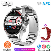 Load image into Gallery viewer, LIGE New GPS Smart Watch Men Outdoor Compass Sport Fitness Bracelet Bluetooth Call Clock Waterproof NFC Steel Smartwatch For Men
