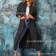 Load image into Gallery viewer, Women Knit Long Cardigan Sweaters Full Sleeved Spliced Casual Jumpers Dot V Neck Thick Warm Sweater Autumn Winter 2024
