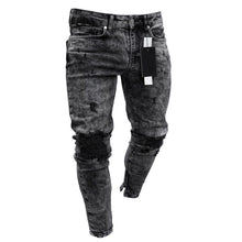 Load image into Gallery viewer, Jeans Men Pants Wash Solid Color Multi Pockets Denim Mid Waist Cargo Jeans Plus Size Fahsion Casual Trousers Male Daily Wear
