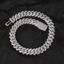 Load image into Gallery viewer, 20mm 2 Rows Rectangle CZ Iced Out Miami Cuban Link Chain Bling 5A Zircon Stone Hip Hop Jewelry Necklace For Men Gift
