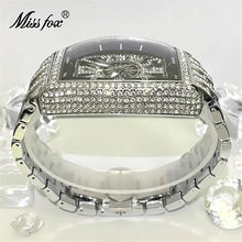 Load image into Gallery viewer, Luxury Gold Watches Men Brand MISSFOX Fashion Hip Hop lce Diamond Sun Pattern Literal Quartz Wristwatch Male Dropshipping Hot
