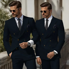 Load image into Gallery viewer, Men&#39;s Business Casual Suit Set Two-Piece Suit Set Made in China Casual Formal Wear Italian Style Gentleman&#39;s Runway Style
