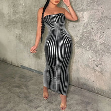 Load image into Gallery viewer, Mia Muse Women&#39;s Sleeveless Maxi Dress Spring Summer V-Neck Striped Wrap Ankle-Length Fashion Party Gown Junior Size
