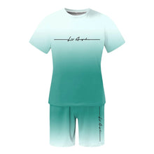 Load image into Gallery viewer, Men&#39;S Summer Suit Short-Sleeved T-Shirt Top Loose Shorts Pure Cotton Letter Print Round Neck Outdoor Breathable Casual Men Wear
