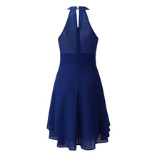 Load image into Gallery viewer, Summer Elegant Women Dresses High Waist Sexy Cropped Layered Solid Halter Dress Ladies Casual Sleeveless Chiffon Party Dress
