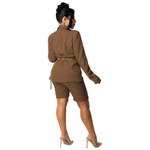 Load image into Gallery viewer, Office Lady Female Short Sets Long Sleeves Single Breasted Blazer Suit Elegant OL High Waist Pants Two Piece Set Women Outfit
