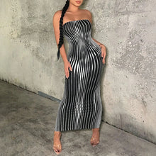 Load image into Gallery viewer, Mia Muse Women&#39;s Sleeveless Maxi Dress Spring Summer V-Neck Striped Wrap Ankle-Length Fashion Party Gown Junior Size
