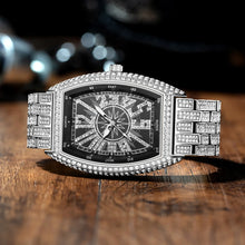 Load image into Gallery viewer, Luxury Gold Watches Men Brand MISSFOX Fashion Hip Hop lce Diamond Sun Pattern Literal Quartz Wristwatch Male Dropshipping Hot
