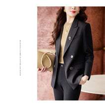 Load image into Gallery viewer, High Quality Fabric Women Formal Business Suits with Pants and Jackets Coat OL Style Elegant Professional Pantsuits Trousers Set
