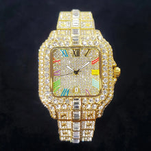 Load image into Gallery viewer, 2025 New Luxury Diamond Watch Men Fashion Iced Out Square Colorful Number Watches Hip Hop Bling Jewelry Reloj Hombre for Party

