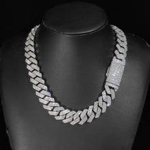 Load image into Gallery viewer, 20mm 2 Rows Rectangle CZ Iced Out Miami Cuban Link Chain Bling 5A Zircon Stone Hip Hop Jewelry Necklace For Men Gift
