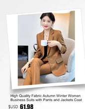 Load image into Gallery viewer, High Quality Fabric Women Formal Business Suits with Pants and Jackets Coat OL Style Elegant Professional Pantsuits Trousers Set
