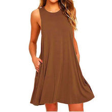 Load image into Gallery viewer, Women&#39;s Summer Casual Swing T-Shirt Dresses Beach Cover Up With Pockets Plus Size Loose T-shirt Dress

