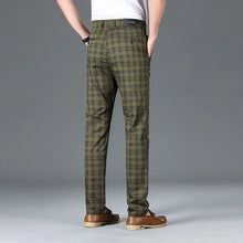 Load image into Gallery viewer, Luxury Brand Men&#39;s Stripe Plaid Casual Pants Men Army Green Four Seasons High Quality Business Trousers Men&#39;s Slim Straight Pant
