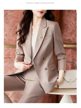Load image into Gallery viewer, High Quality Fabric Women Formal Business Suits with Pants and Jackets Coat OL Style Elegant Professional Pantsuits Trousers Set

