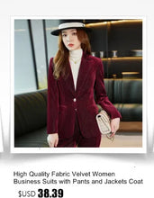 Load image into Gallery viewer, High Quality Fabric Women Formal Business Suits with Pants and Jackets Coat OL Style Elegant Professional Pantsuits Trousers Set
