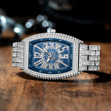 Load image into Gallery viewer, Luxury Gold Watches Men Brand MISSFOX Fashion Hip Hop lce Diamond Sun Pattern Literal Quartz Wristwatch Male Dropshipping Hot
