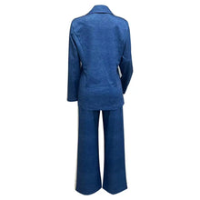 Load image into Gallery viewer, 2 Piece Set Women Outfit Winter Fall Fashion V neck Long Sleeve Coat Elegant Straight Leg Pant Set Women Sports Clothing
