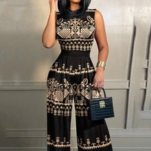 Load image into Gallery viewer, Elegant Women Wide Leg Long Juumpsuit 2024 Spring Summer Fashion Printed Sleeveless Casual Holiday Bodysuits Jumpsuits Trousers
