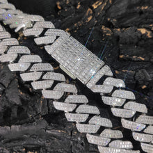 Load image into Gallery viewer, 20mm 2 Rows Rectangle CZ Iced Out Miami Cuban Link Chain Bling 5A Zircon Stone Hip Hop Jewelry Necklace For Men Gift
