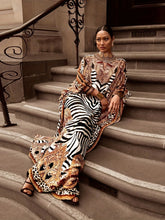 Load image into Gallery viewer, Spring and Summer Elegant New European and American Women's Clothing, Middle Eastern Retro Ethnic Style Printed Skirt, Muslim Plus-Size Loose Robe, Elegant Commuter Dress

