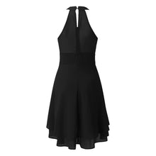 Load image into Gallery viewer, Summer Elegant Women Dresses High Waist Sexy Cropped Layered Solid Halter Dress Ladies Casual Sleeveless Chiffon Party Dress
