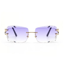 Load image into Gallery viewer, Ruiao Luxury high quality rimless diamond cut nylon lens UV400 Sunglasses fashion square metal legs glasses for men women

