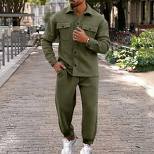 Load image into Gallery viewer, Autumn Winter Color Matching Zipper Tracksuit Hoodies Two-piece Tracksuit Casual Pants Men&#39;s Suit Long-Sleeved Hoodie+Pants
