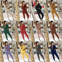 Load image into Gallery viewer, Autumn Winter Women 2 Piece Set Casual Knitted Tracksuit Sportswear Warm Sweater + Long Pants Outfits Women Autumn Wear S-5XL

