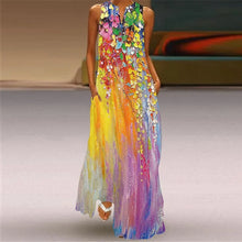 Load image into Gallery viewer, Vintage Maxi Dress Women Summer Loose Sleeveless Long Dresses Elegant Lady V Neck Pocket Boho Beach Sundress Vestidos Plus Size
