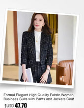Load image into Gallery viewer, High Quality Fabric Women Formal Business Suits with Pants and Jackets Coat OL Style Elegant Professional Pantsuits Trousers Set
