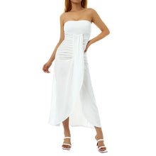 Load image into Gallery viewer, Elegant Strapless Maxi Dress Stylish Off-Shoulder Gown with Side Slit and Cropped Hem Women s Formal Evening Wear in 4 Colors
