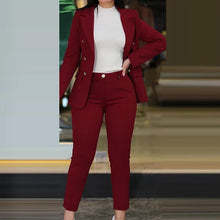 Load image into Gallery viewer, Women Two Pieces Pant Suits, Spring Autumn Loungewear Solid Fashion Matching Sets, 2023 Cardigan Top Pencil Pants Ladies Outfit
