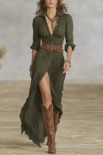 Load image into Gallery viewer, Women's Fall 2026 Sexy Solid Color Irregular Pleated Belted Dress

