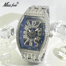 Load image into Gallery viewer, Luxury Gold Watches Men Brand MISSFOX Fashion Hip Hop lce Diamond Sun Pattern Literal Quartz Wristwatch Male Dropshipping Hot
