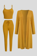 Load image into Gallery viewer, Fashion Women Stretchy Lounge Wear Solid Color Long Cardigan Sweater And Pants Suits Autumn And Winter Three-Piece Set
