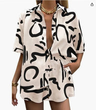 Load image into Gallery viewer, New In Matching Sets Women Summer Outfits For Women 2025 Casual Beach Holiday Loose Shirt Short Sets Bohemian Two Piece Set For
