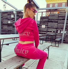 Load image into Gallery viewer, Women's Spring Autumn New Sle eBay Faion Sequin Fce Hooded High Waist Sports Casual Two Piece Set
