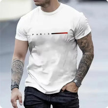 Load image into Gallery viewer, PARIS Men s casual suit spring and summer new style letter print American trend sports fashion short sleeved pants two-piece set
