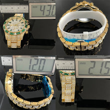 Load image into Gallery viewer, Hot Fashion Green Watches Men Brand UNIGUET Luxury Stainless Steel Hip Hop Rainbow Diamond Quartz Wristwatch Male Dropshipping ﻿
