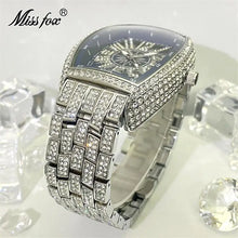 Load image into Gallery viewer, Luxury Gold Watches Men Brand MISSFOX Fashion Hip Hop lce Diamond Sun Pattern Literal Quartz Wristwatch Male Dropshipping Hot
