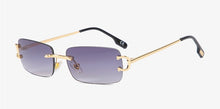 Load image into Gallery viewer, Kachawoo retro rectangular sunglasses rimless male female uv400 small sun glasses fashion blue pink gold metal birthday gifts
