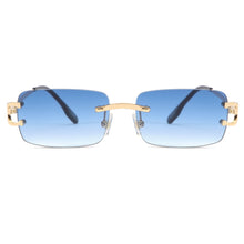 Load image into Gallery viewer, Kachawoo retro rectangular sunglasses rimless male female uv400 small sun glasses fashion blue pink gold metal birthday gifts
