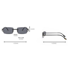 Load image into Gallery viewer, Kachawoo retro rectangular sunglasses rimless male female uv400 small sun glasses fashion blue pink gold metal birthday gifts
