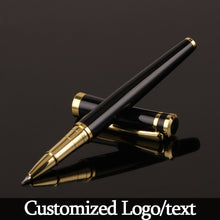 Load image into Gallery viewer, Luxury Metal Silver Black Signature Ballpoint Pens for Business Writing Office Supplies Stationery Customized Logo Name Gift
