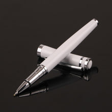 Load image into Gallery viewer, Luxury Metal Silver Black Signature Ballpoint Pens for Business Writing Office Supplies Stationery Customized Logo Name Gift
